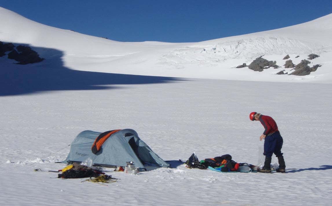 Climbers on the summit ridge of Mt Murchison