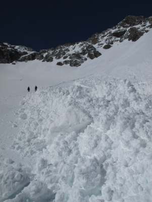 Looking up the debris slide