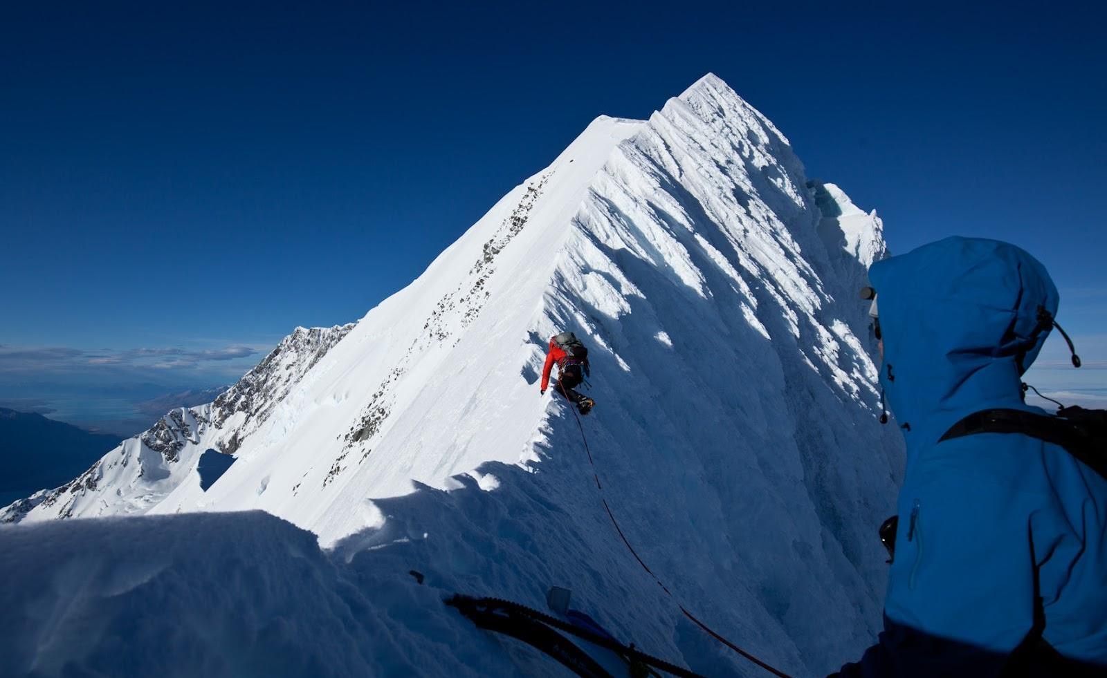 Descending from Mt Tasman