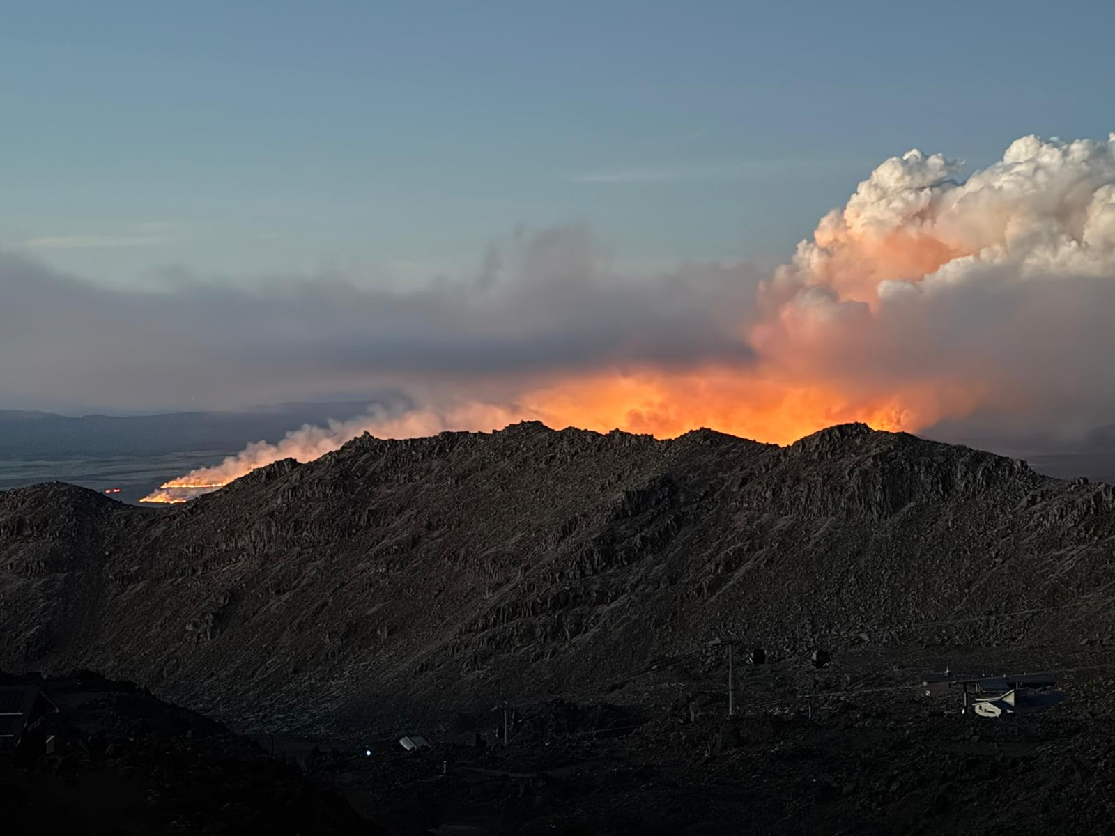 View of the fire from the mountain