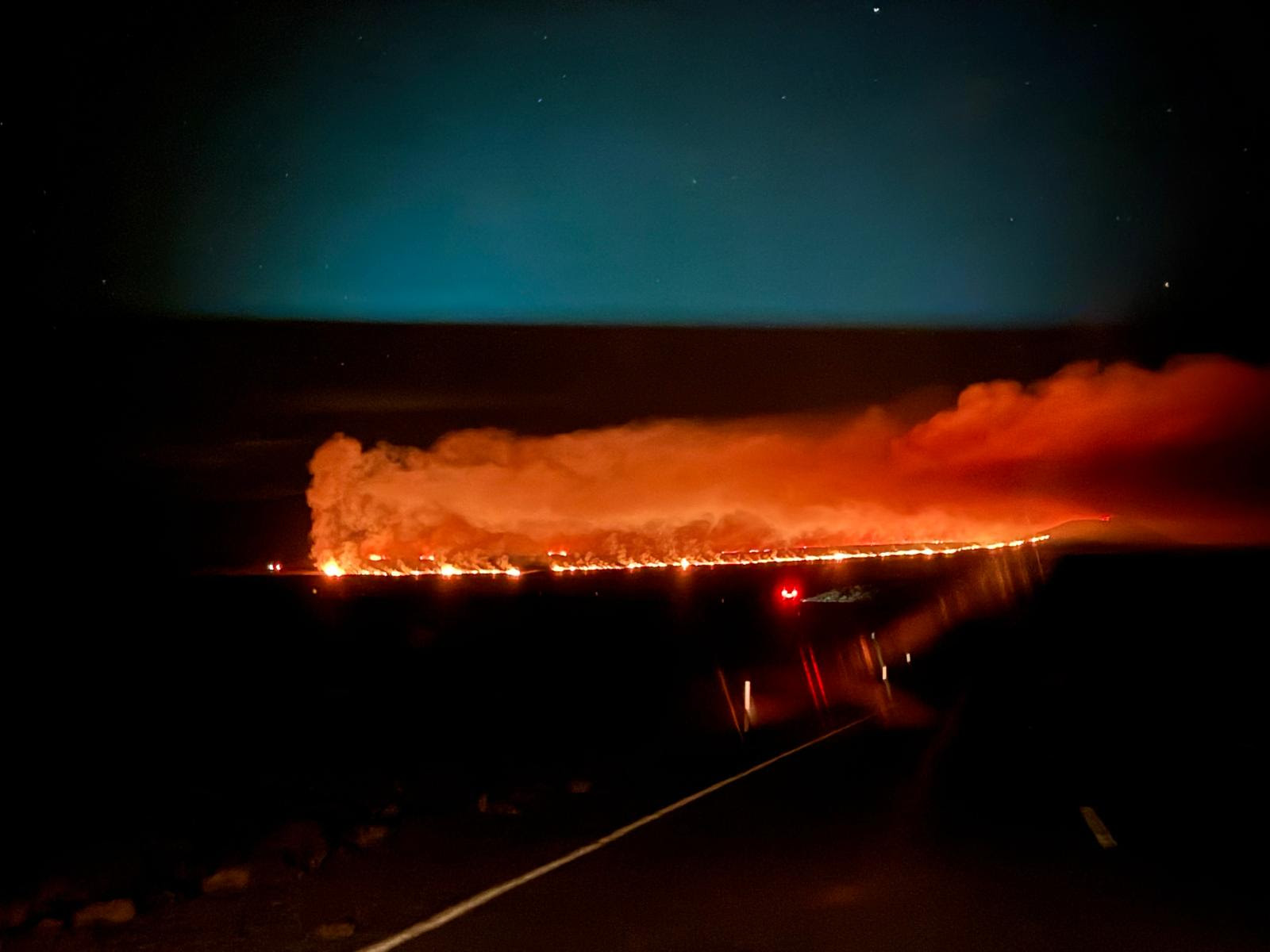 Closer view of the fire