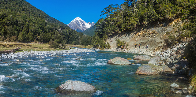 An early glimpse of the top 400 or so metres of Mt Travers’ southern aspect