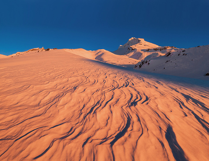 at the base of the ice cliff at 2,670m