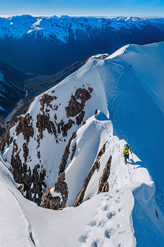 At about 1,800m, on the narrow section before the notch