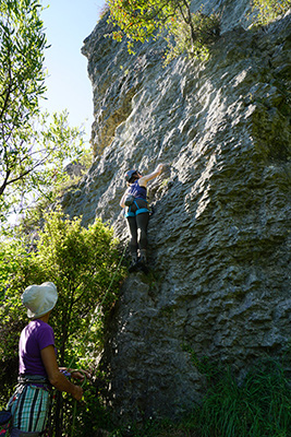 A very vertical and long single pitch climb at Cathedral Wall