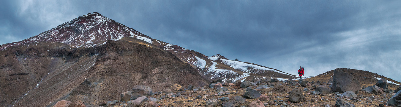 A view, looking southwest, back to Te Heuheu from about 1,600m, May 2020